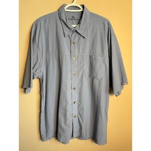 Stormtech Mens Short Sleeve Button Up Shirt Large Blue Gorpcore Outdoor Hiking